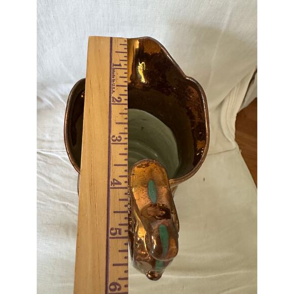 Antique Copper Lustre Luster Lusterware Jug Pitcher 7” England 24K Gold Vintage - Picture 15 of 16